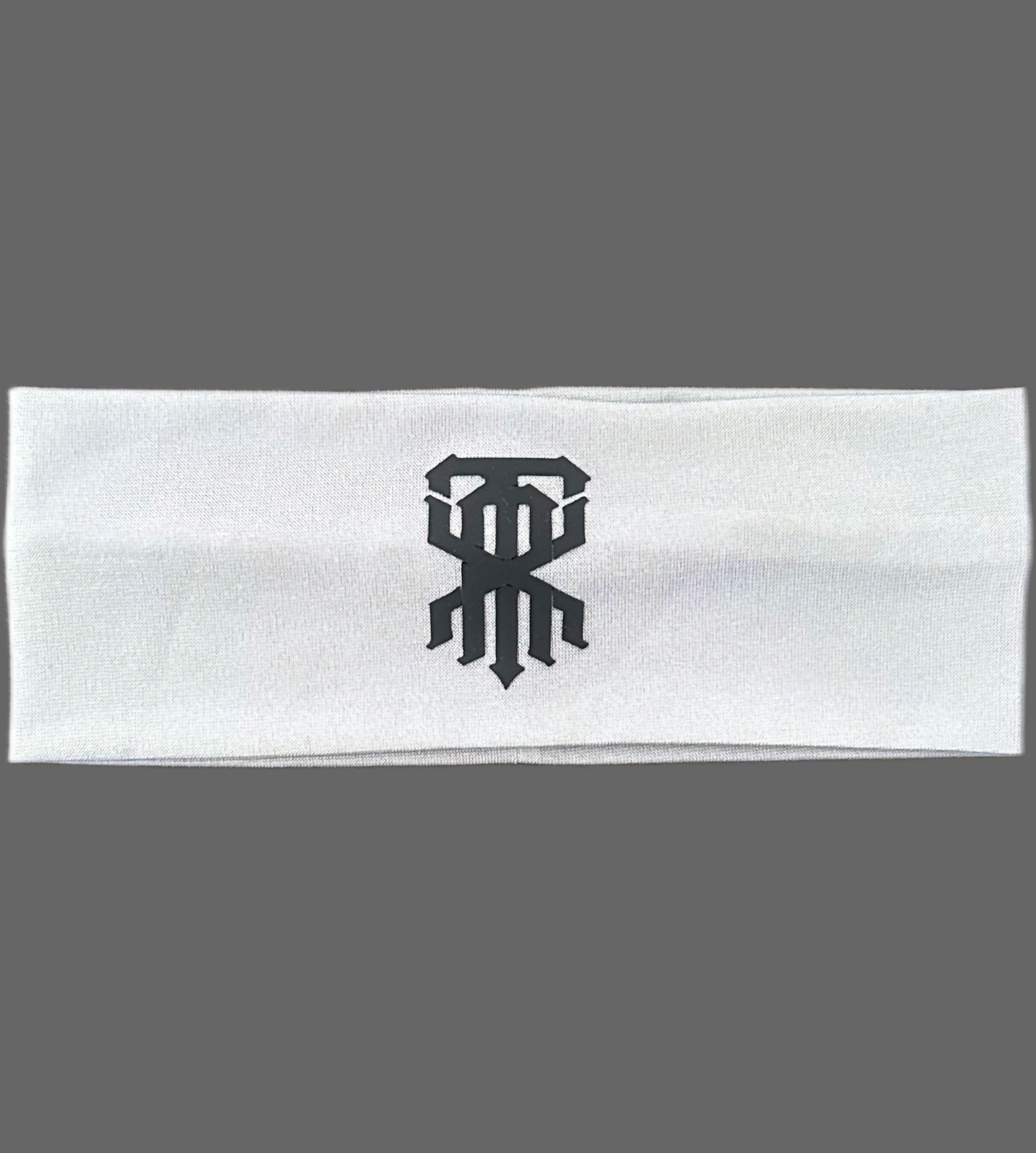 LIGHT GRAY HEADBANDS WITH BLACK LOGO