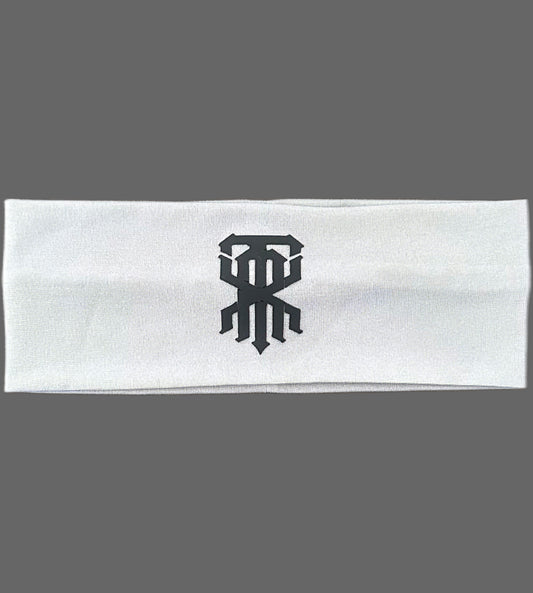 LIGHT GRAY HEADBANDS WITH BLACK LOGO